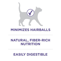 Croquettes croustillantes Purina ONE Hairball Formula, texture appréciée par les chats.