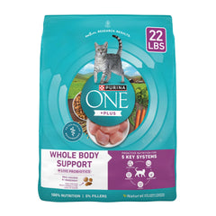 Purina ONE Plus pour chat au poulet – croquettes croustillantes pour une alimentation complète au quotidien.