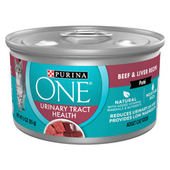 Purina ONE Santé Voies Urinaires – emballage frontal, alimentation complète pour chats adultes.