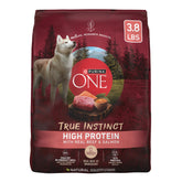 Purina One True Instinct Boeuf Réel, 32% protéines pour muscles forts et énergie durable.