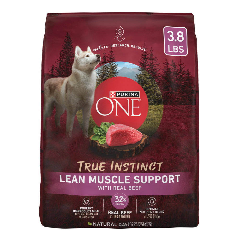 Purina ONE Vrai Instinct Chien – Boeuf Réel au premier ingrédient, savoureux et nutritif.