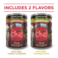 Purina ONE Vrai Instinct Classique Haché venaison et poulet – saveur variée et naturelle