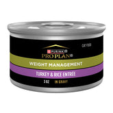 Purina Pro Plan Adult Weight Management dinde et riz en sauce, vue paquet lot de 24 pour chat
