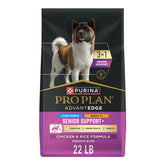 Purina Pro Plan AdvantEDGE 22 lb sac visible, soutien senior pour grande race.