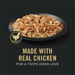 Purina Pro Plan entrée en sauce, texture riche et goût appétissant.