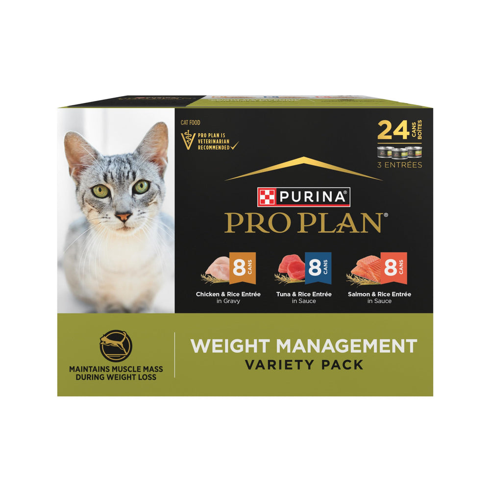Purina Pro Plan Chat Adulte – emballage 24 boîtes, gestion potentielle du poids