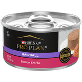 Purina Pro Plan Chat saumon pâté anti-boules, repère visuel et bénéfice potentiel.