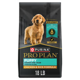 Purina Pro Plan chiot: croquettes et morceaux poulet-riz pour texture appétente et repas facile