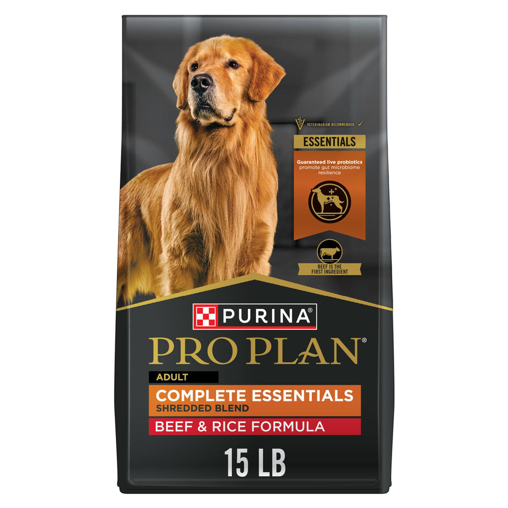 Purina Pro Plan Complete Essentials croquettes boeuf et riz, texture croquante et tendre pour chien