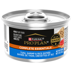 Purina Pro Plan Complete Essentials thon-crevettes-riz en sauce, sauce riche et hydratante.