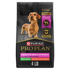 Purina Pro Plan croquettes saumon et riz pour petit chien, sac 1,8 kg, digestion facilitée.