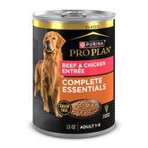 Purina Pro Plan Pate classique boeuf-poulet, texture appetente pour chien actif.