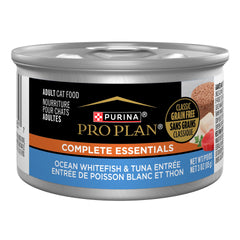 Purina Pro Plan Grain Free Pâté poisson blanc et thon entrée Océan: texture appétente et protéines.
