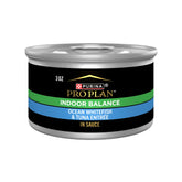 Purina Pro Plan Indoor Balance poisson blanc océan et thon en sauce, emballage séduisant