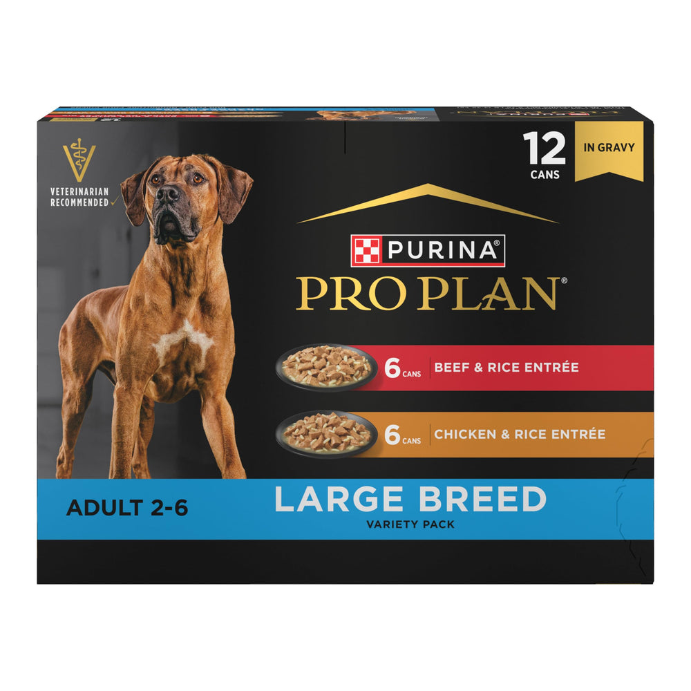 Purina Pro Plan Large Breed poulet-riz-en-sauce, texture savoureuse pour chiens actifs