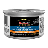 Purina Pro Plan Pâté humide au poulet, emballage prêt à servir pour tous les âges.