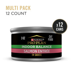 Purina Pro Plan Soin Intérieur saumon et riz, sauce appétente, idéal pour les repas quotidiens.