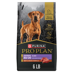 Purina Pro Plan Sport croquettes boeuf-bison, soutien musculaire pour chiens actifs.