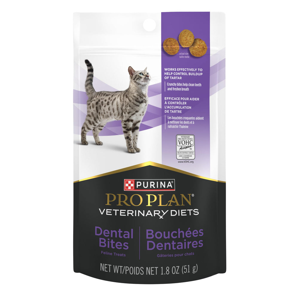 Purina Pro Plan Veterinary Diets Dental Bites, biscuit croquant, aide à nettoyer les dents.