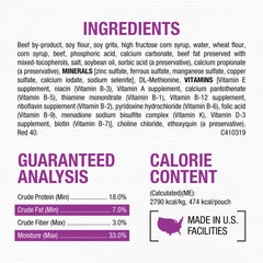 Purina saveur boeuf réel dans chaque bouchée.