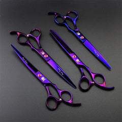 Ciseaux incurvés ascendantes Purple Dragon 7 pouces, parfaits autour des yeux et des oreilles.