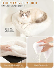Purrlato Arbre Chat Maine Coon - poteaux sisal pour griffes et exercice.