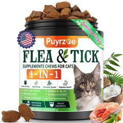 Puyrzoe traitement-puces-chat-comprime, comprimé pratique pour une routine anti-puces quotidienne.