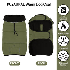 Manteau PUZAUKAL pour chien, vue dos, silhouette ajustée et protection contre le vent