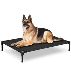 PVY lit chien élevé extérieur 42x30, repos sûr et stable en plein air.