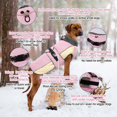 Manteau QBLEEV pour chien avec col roulé et polaire doux pour temps froid