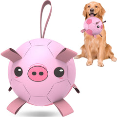 QDAN balle-football-interactive-anse: jouet robuste pour fetch et plaisir en plein air.