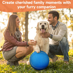 Gros plan sur le diamètre 9,5 pouces de la balle QDAN pour chiens.
