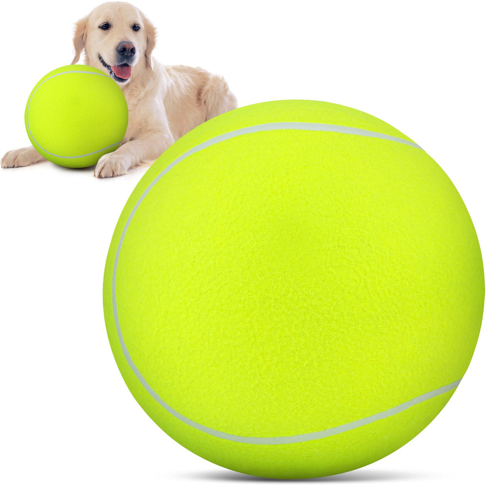 QDAN balle tennis chien 9,5 pouces, idéale pour rapporter en extérieur.