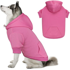 Pull capuche QDYU pour chien gros en rose avec poche, pratique pour les sorties.