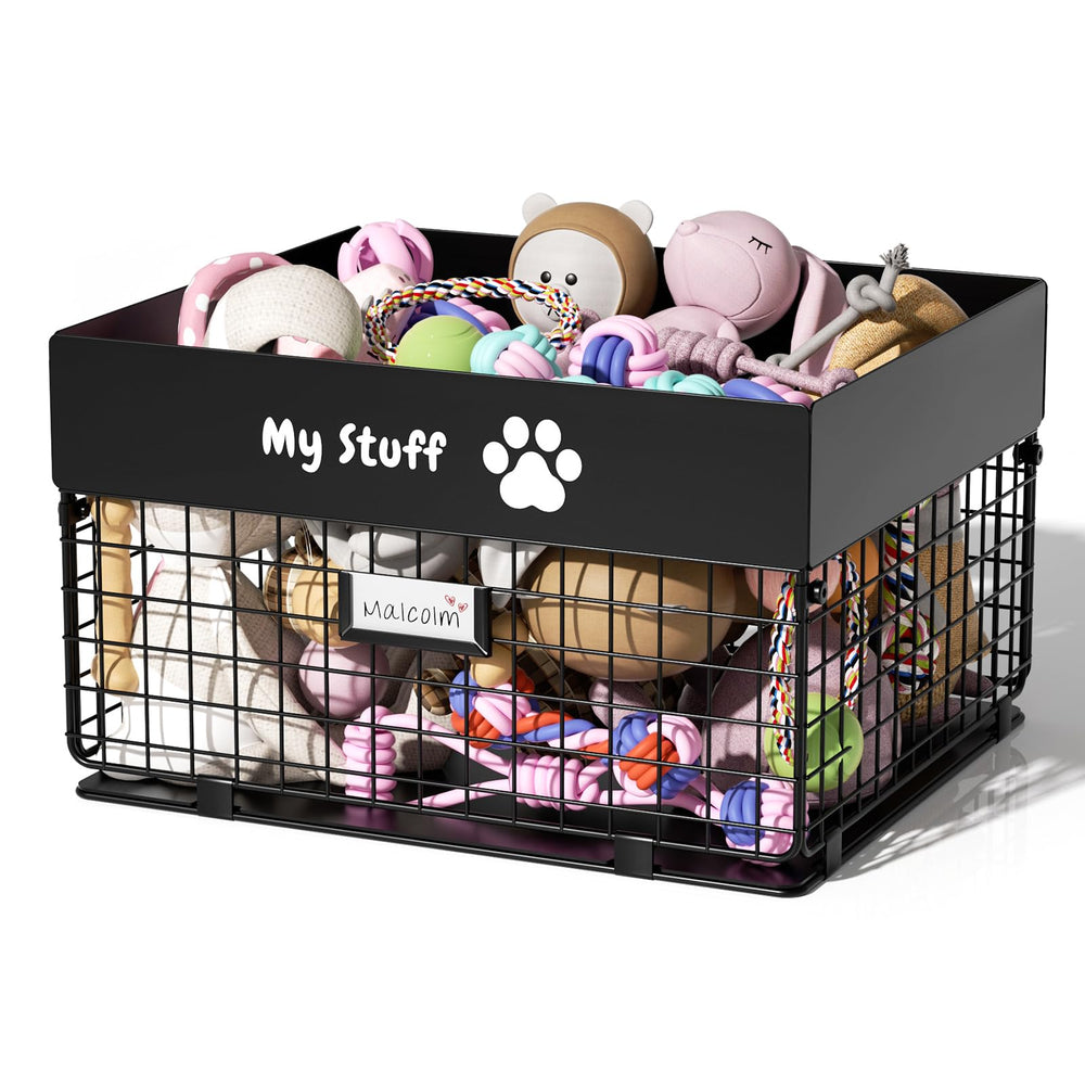 Panier jouets chien métal grand par qeerable – rangement spacieux et accessible.