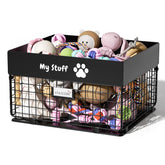 Panier jouets chien métal grand par qeerable – rangement spacieux et accessible.