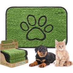 Qeils tapis chien surface verte douce, parfait pour l entraînement et le confort.