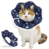 QIYADIN Soft Cat Cone visuel proche du visage, protection légère pendant la récupération.