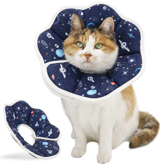 QIYADIN Soft Cat Cone visuel proche du visage, protection légère pendant la récupération.