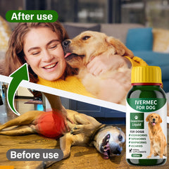 QIFEISHANKA vermifuge liquide pour chien, doseur pratique pour un traitement régulier.