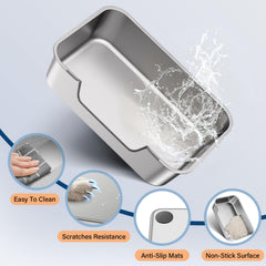 Qiuma Litière en acier inox surface lisse facilitant le nettoyage rapide.