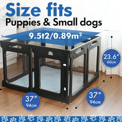 Qoility enclos pour petit chien transparent, confinement pratique en appartement.
