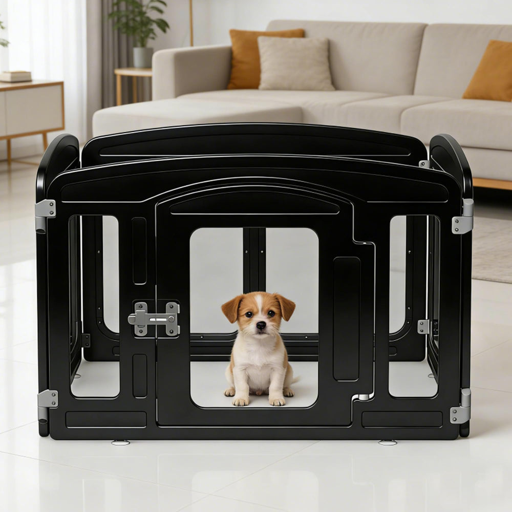 Qoility enclos chien translucide 24 po – surveillance facile du chiot