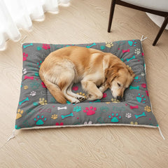 QOOMO tapis caisse chien imprimé pattes colorées pour le confort