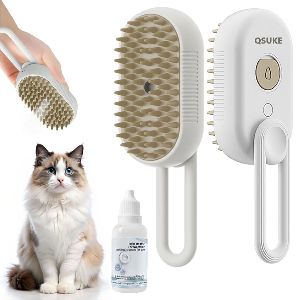Brosse vapeur QSUKE pour chat, démêlage en douceur et pelage plus lisse
