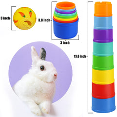 QTYWACYQ balle-snack jaune pour lapin, favorise exploration et jeu.