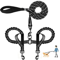 QUAN DUO DUO – Laisse double sans enchevêtrement pour deux chiens en promenade