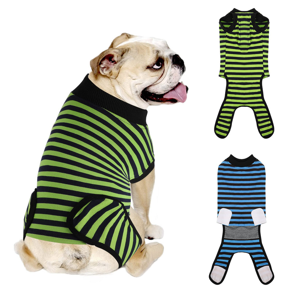 QUEARN tenue récupération chien bleu-vert ensemble pratique en deux pièces