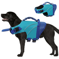 Queenmore gilet-chien bleu flottant pour natation sûre en piscine ou plage