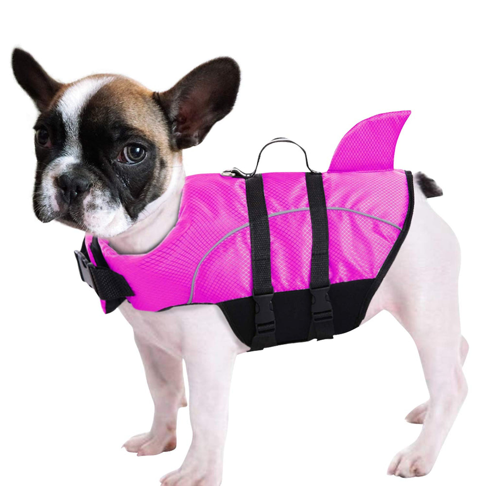 Queenmore gilet sauvetage chien fin de requin rose XS, visibilité et flottabilité